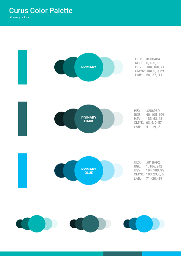 Curus color palette primary