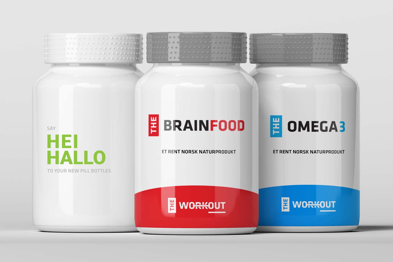 The Workout pill bottles